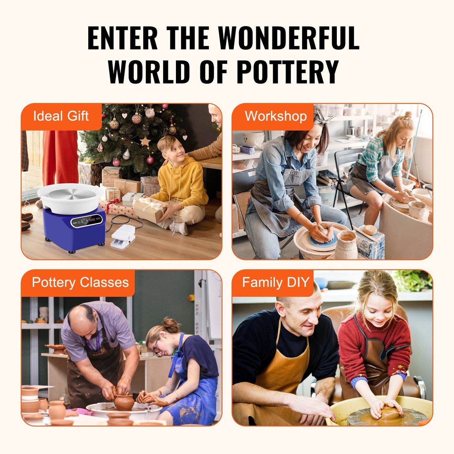Pottery Wheel, 10 inch Pottery Machine with Direct-Drive Motor