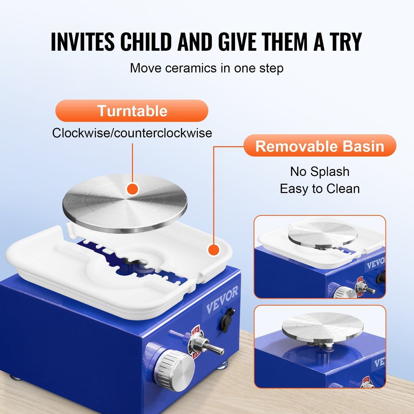 Pottery Wheel with Sculpting Tools & Brushless Motor