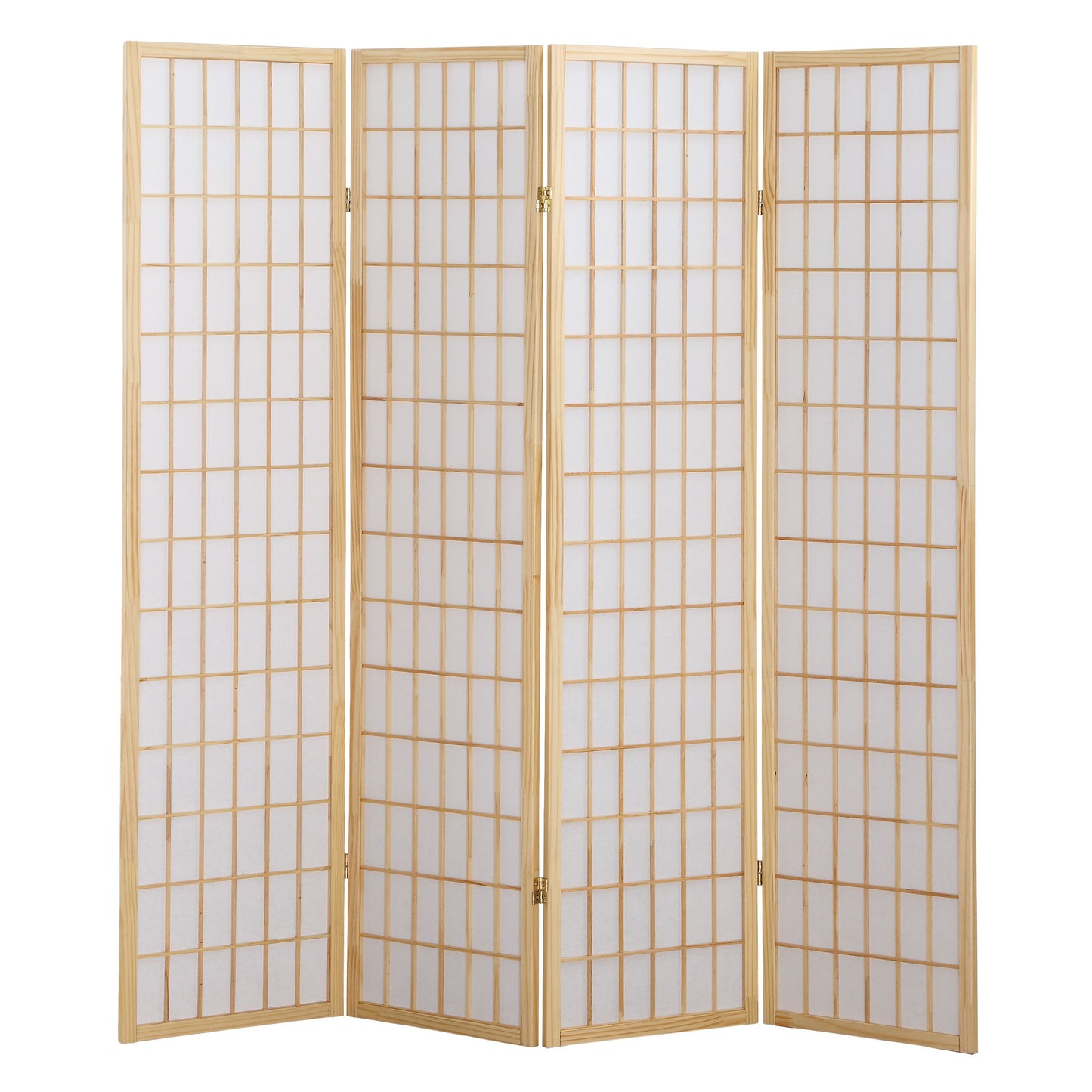 4 Panel Oriental Shoji Screen / Room Divider, Natural