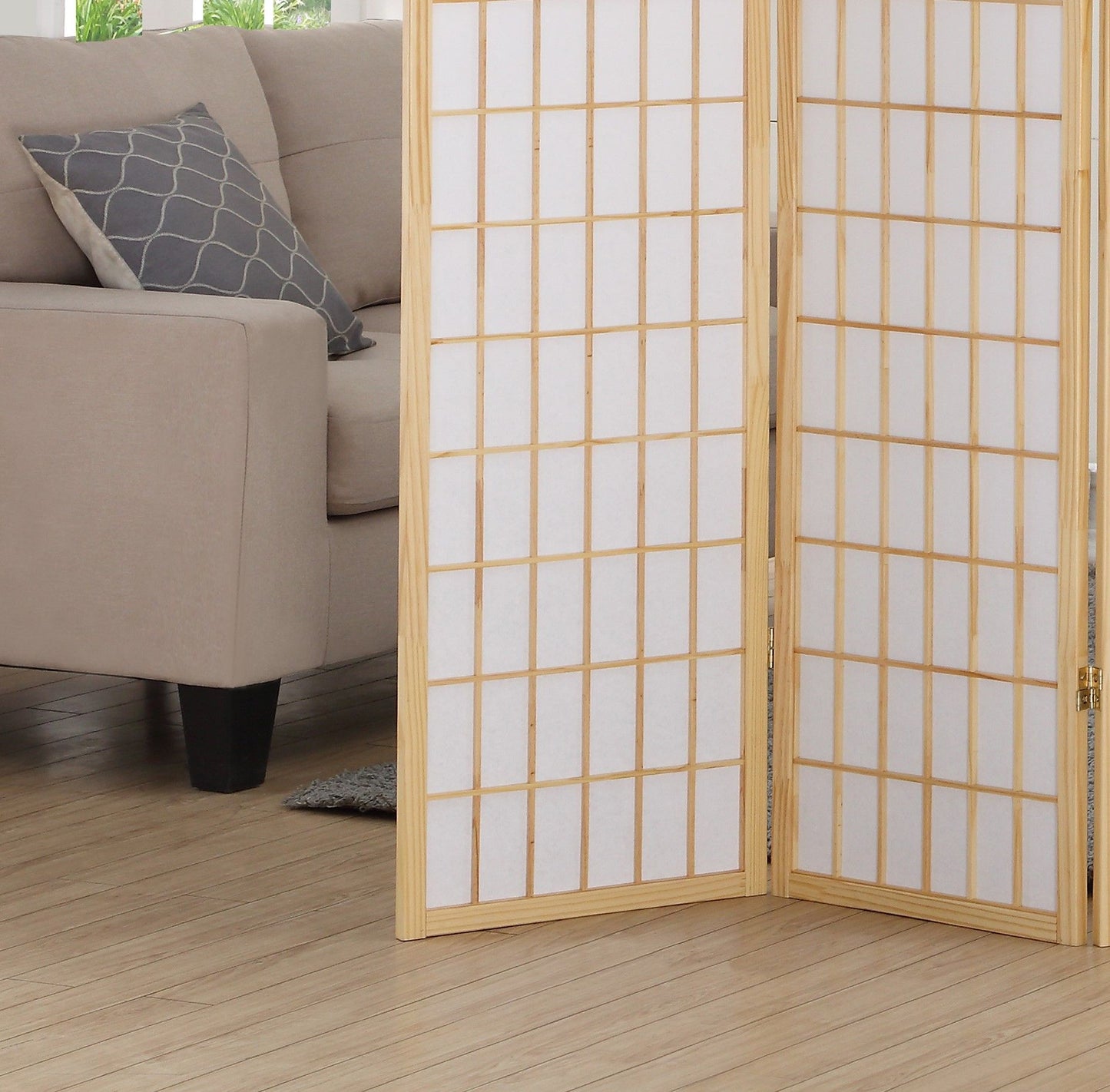 4 Panel Oriental Shoji Screen / Room Divider, Natural