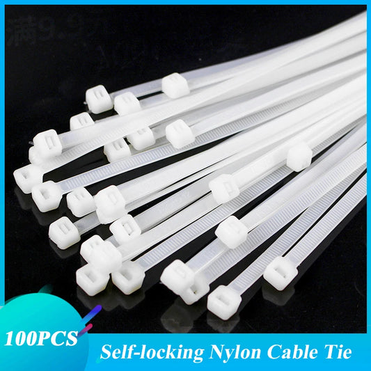 White Wire Cable Zip Ties