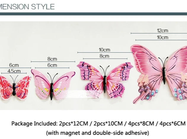 12 Pc set 3D Butterfly Wall Stickers