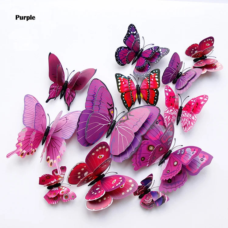 12 Pc set 3D Butterfly Wall Stickers