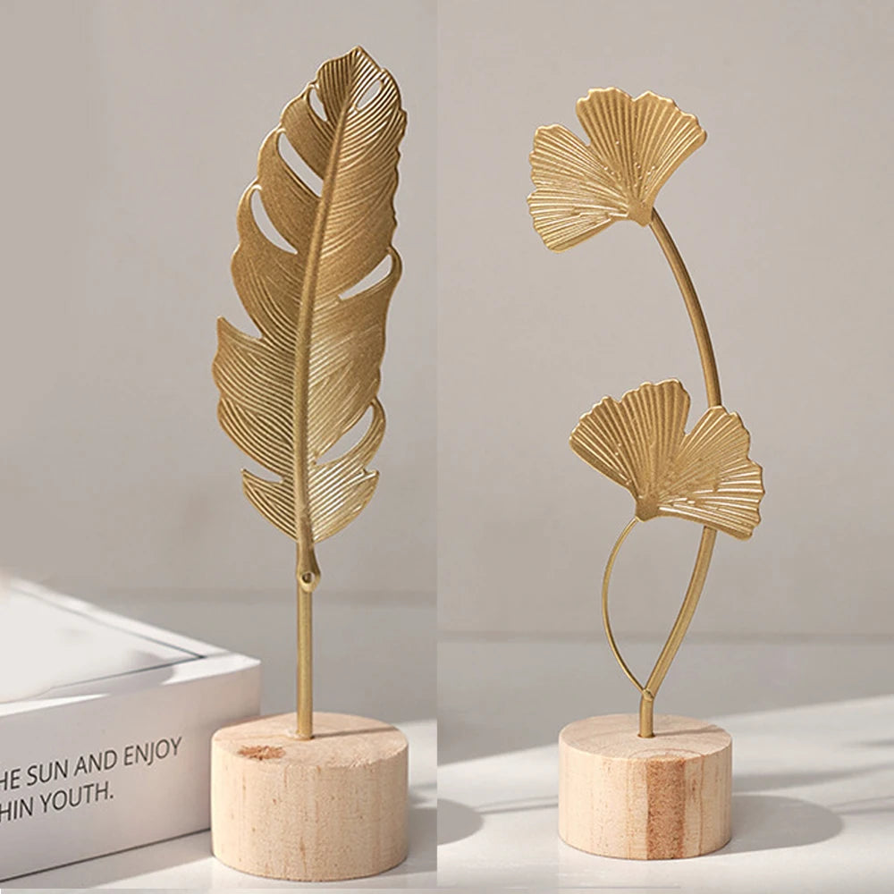 Nordic Gold Ginkgo Leaf Sculpture