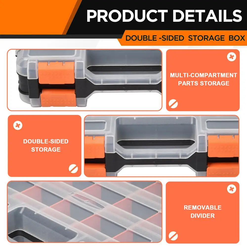 Double-sided Parts Organizer with 34-Compartments