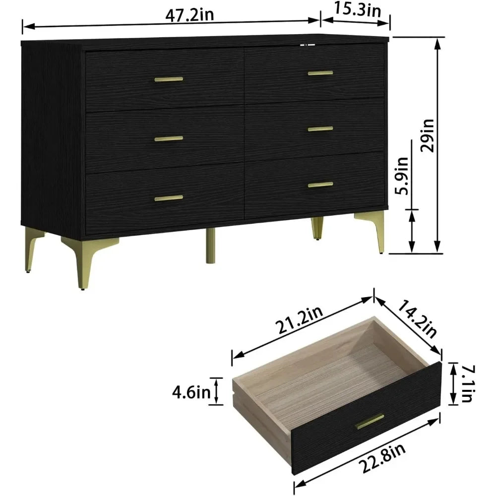 Wood Lateral Chest of Drawers Storage Organizer