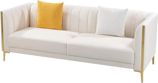 Modern White Couches 78'' Sofa, for Living Room