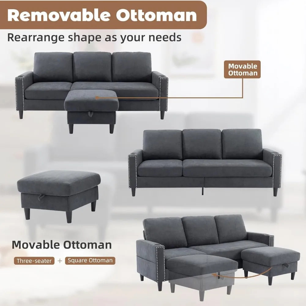 Convertible L-Shaped Sectional Couch