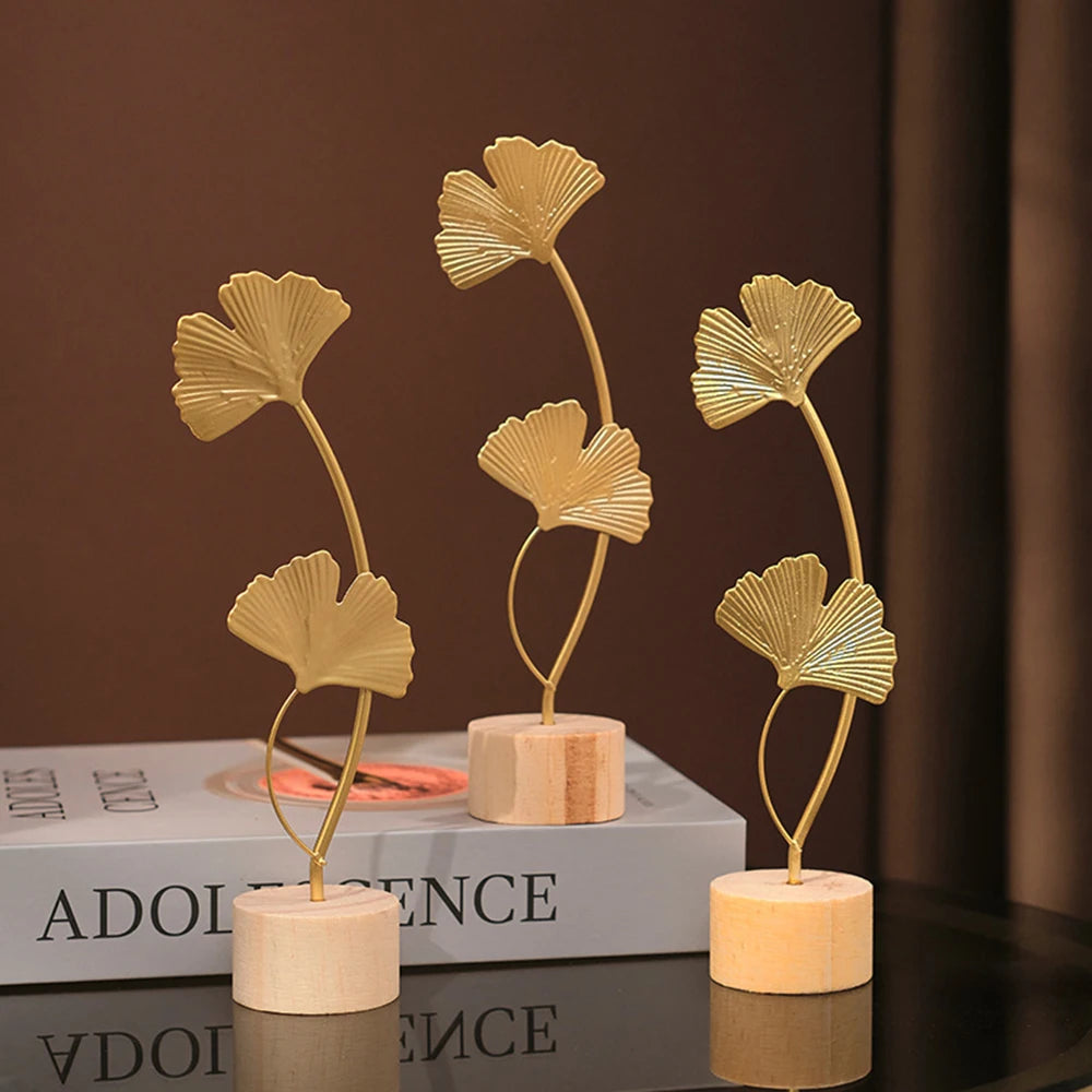 Nordic Gold Ginkgo Leaf Sculpture