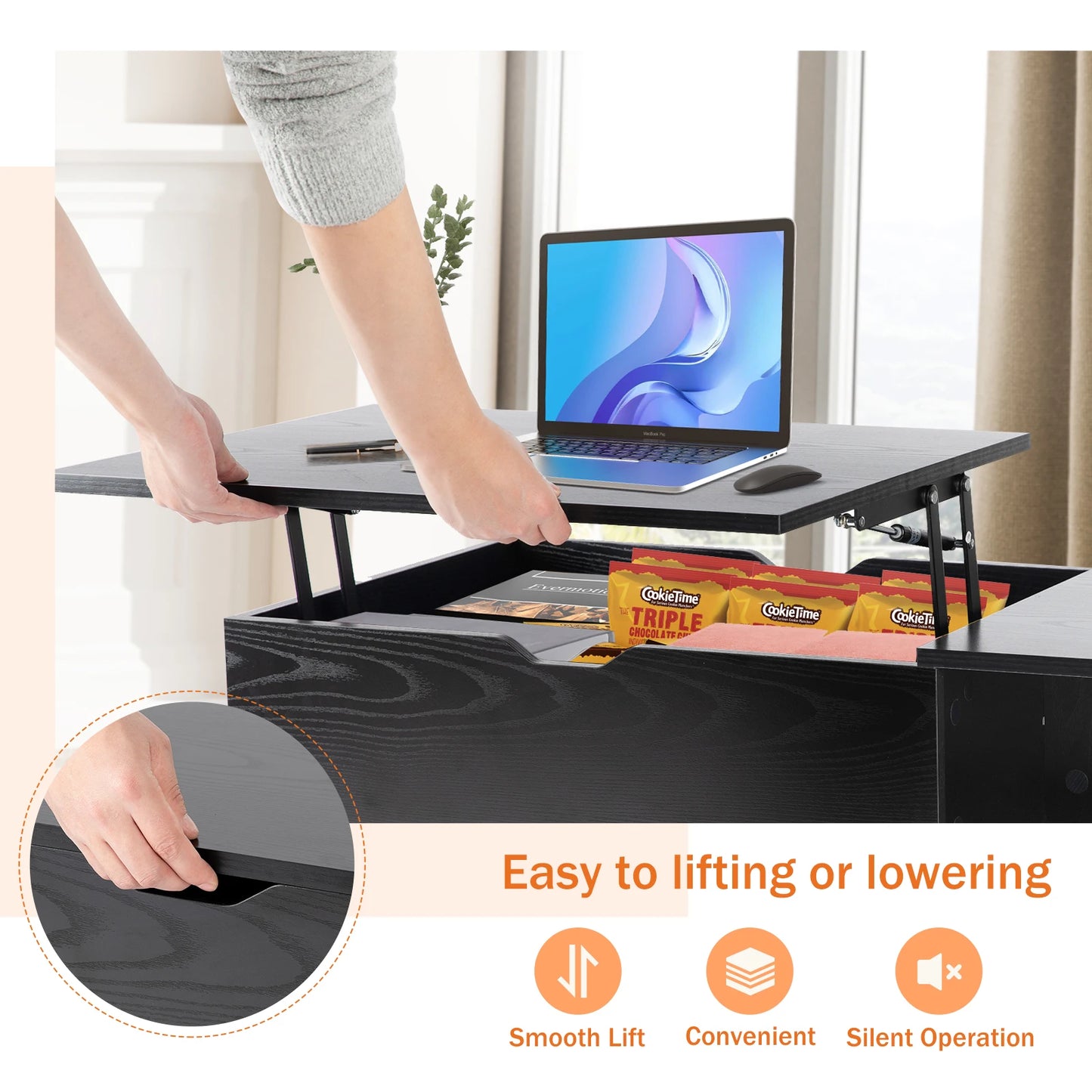 JHK Lift Top Coffee Tables 39.37" x 19.7"