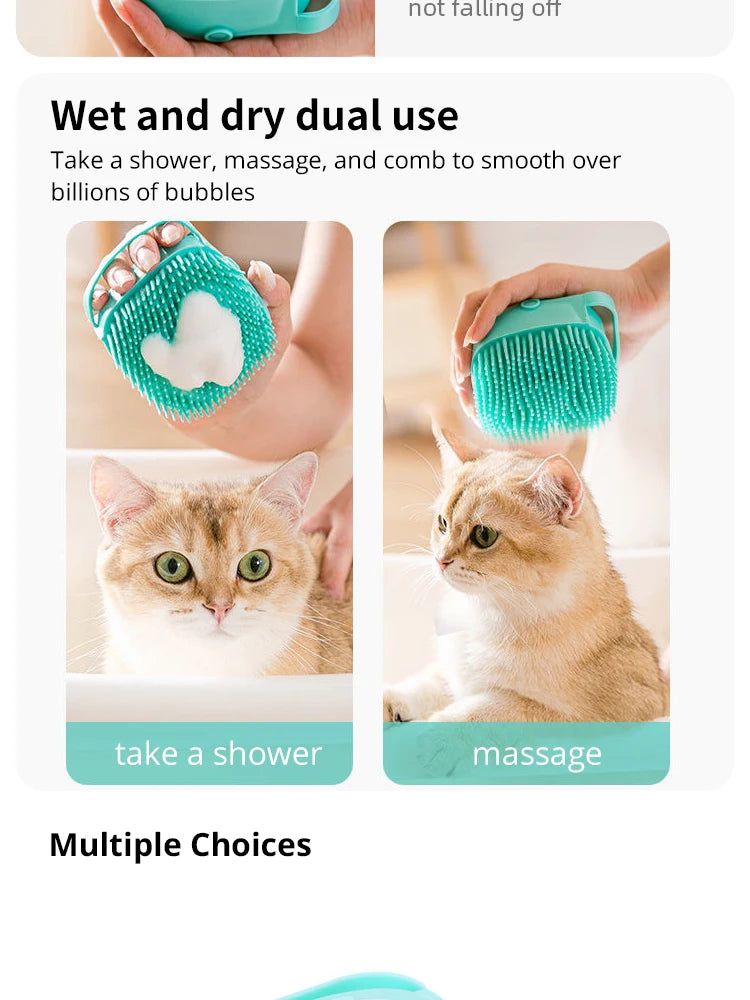 Pet Bathing Brush, add shampoo