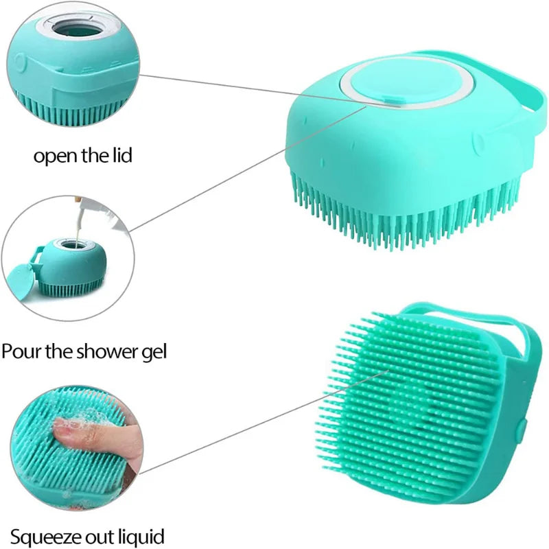 Pet Bathing Brush, add shampoo