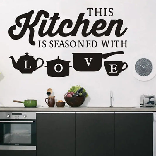 THIS KITCHEN IS SEASONED WITH LOVE Quotes Wall Stickers