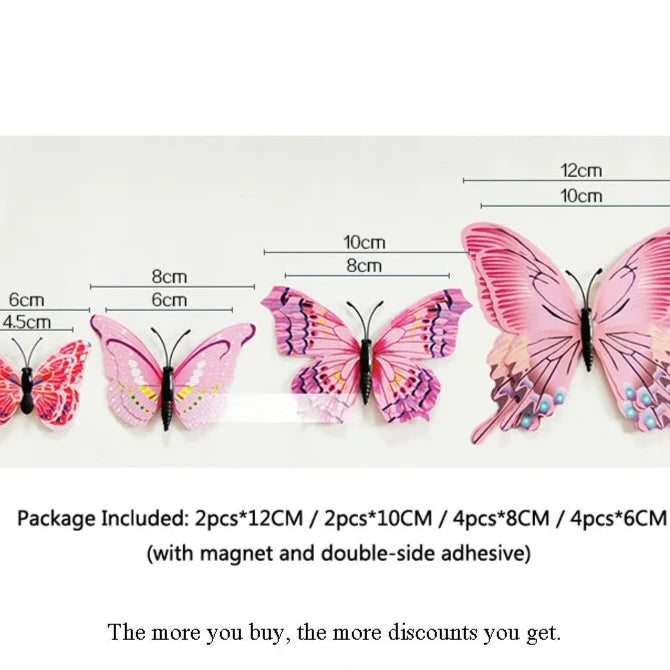 12 Pc set 3D Butterfly Wall Stickers