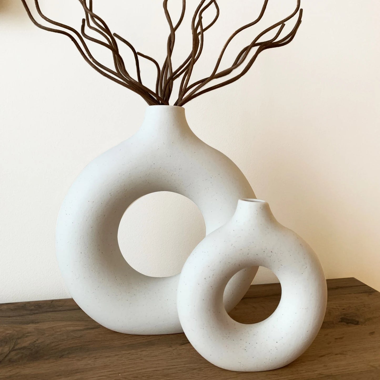Nordic Vase Circular Hollow Ceramic Flower Vase