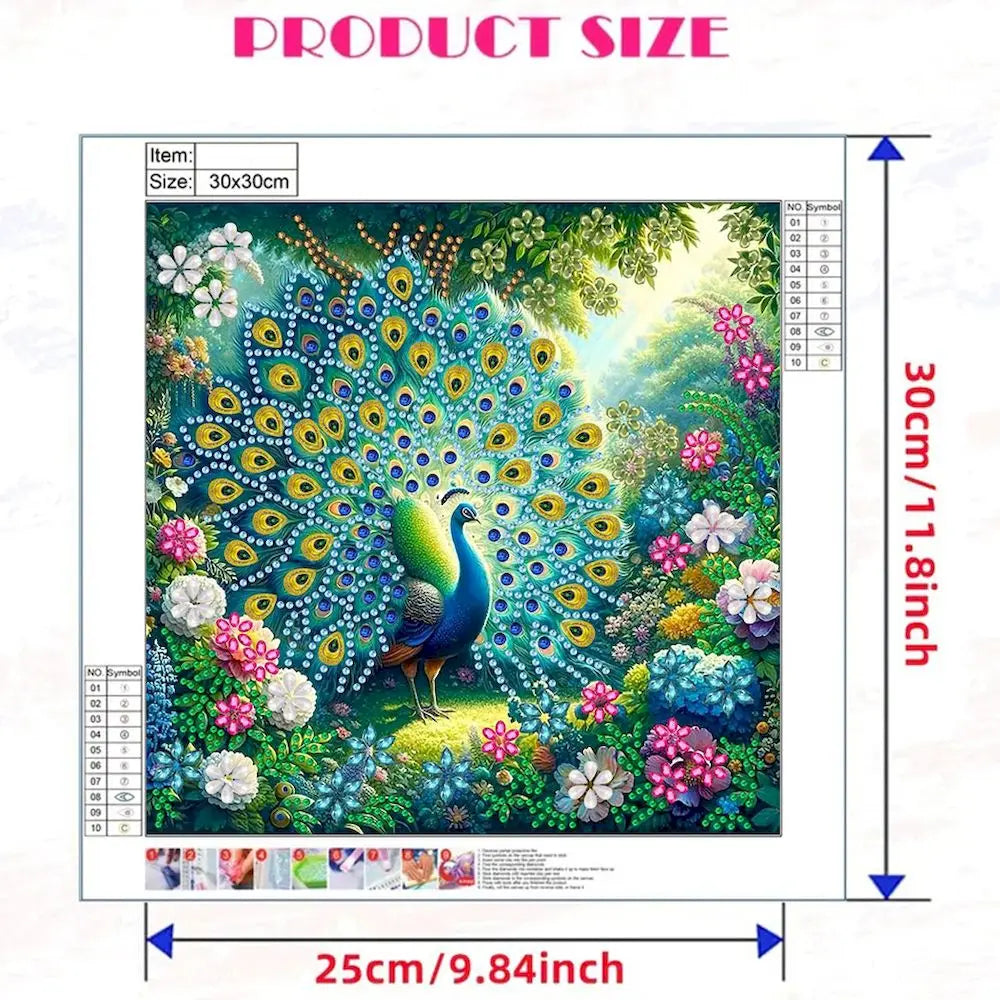 5D DIY Diamond Painting Animal Kit - Gorgeous Peacock