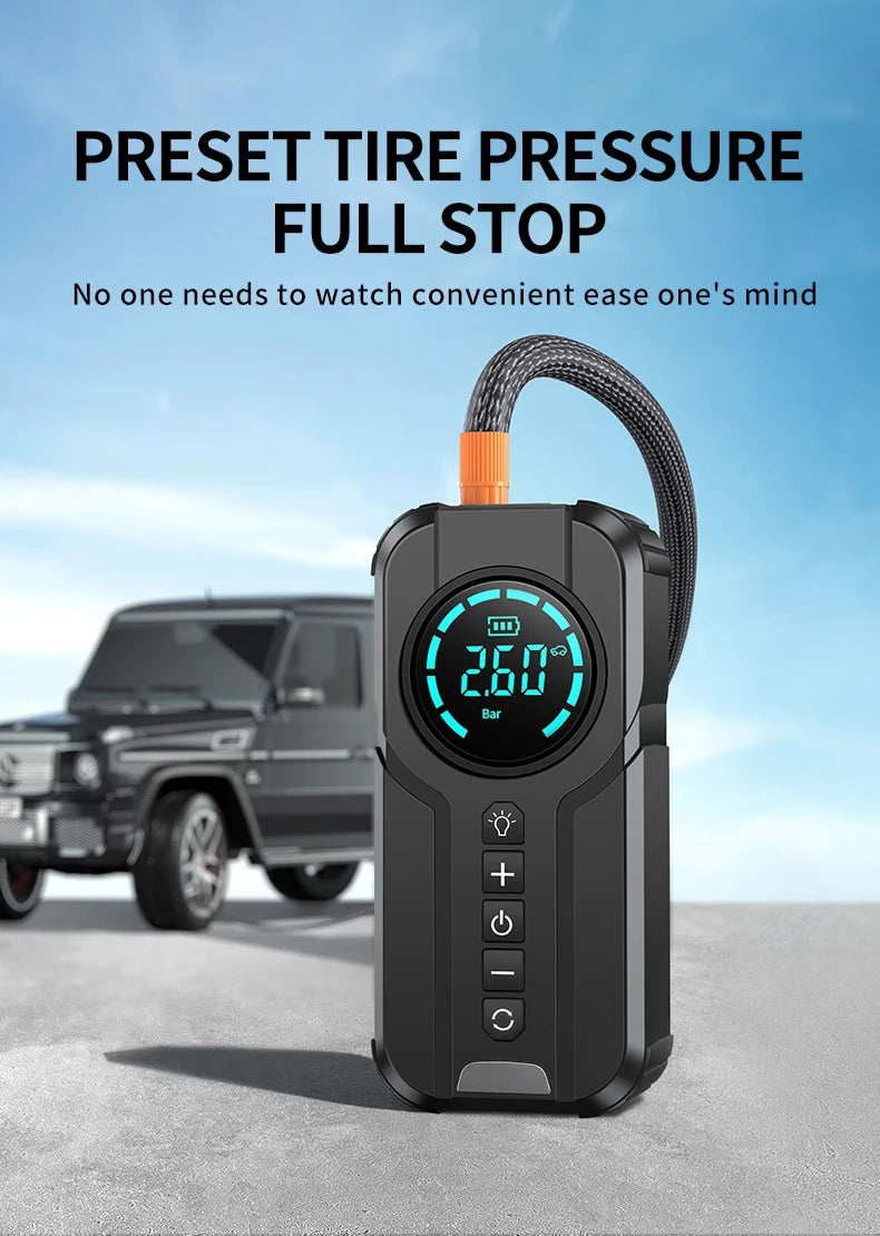 Portable Car Jump Starter and  Air Compressor With EVA Bag
