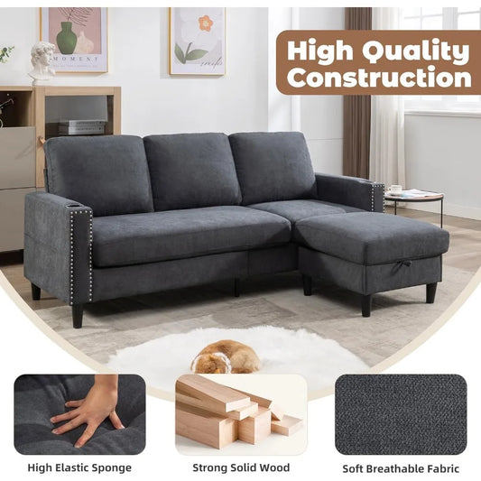 Convertible L-Shaped Sectional Couch