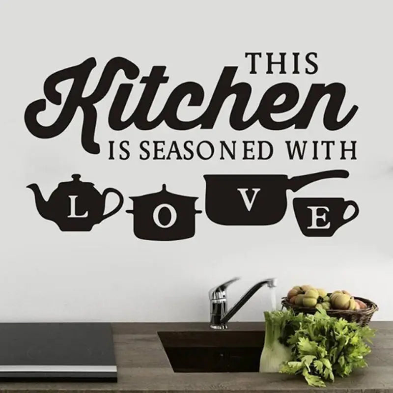 THIS KITCHEN IS SEASONED WITH LOVE Quotes Wall Stickers