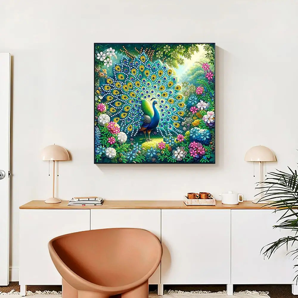 5D DIY Diamond Painting Animal Kit - Gorgeous Peacock