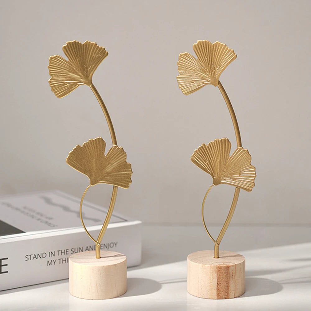 Nordic Gold Ginkgo Leaf Sculpture