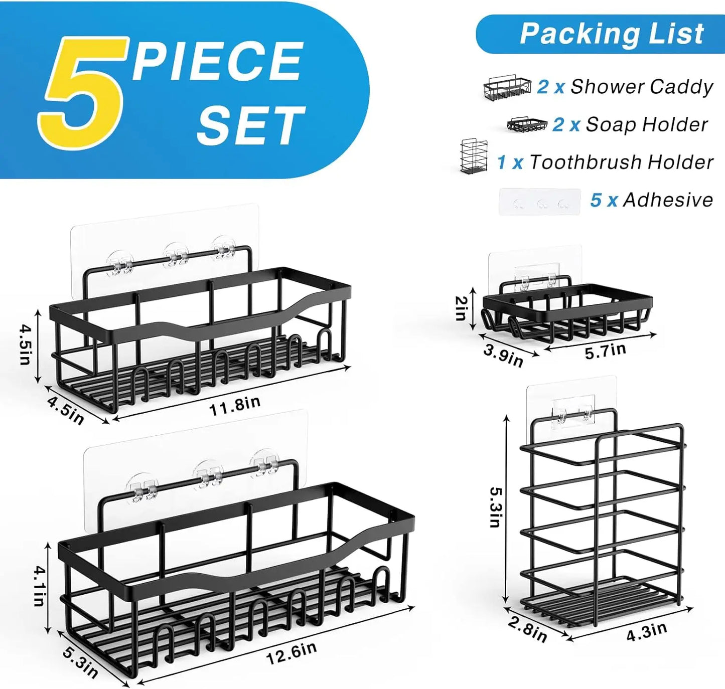 Adhesive Shower Caddy Organizers