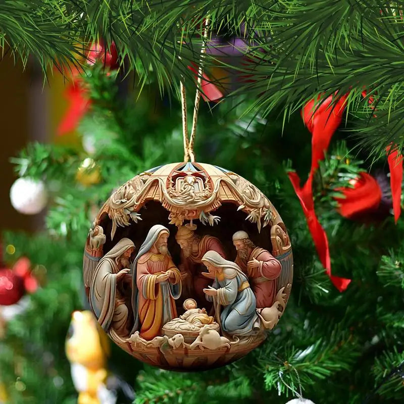 Nativity Christmas Tree Pendant 5 pcs