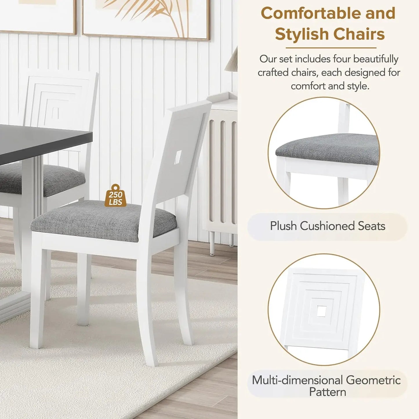 Modern Extendable Upholstered Dining table set