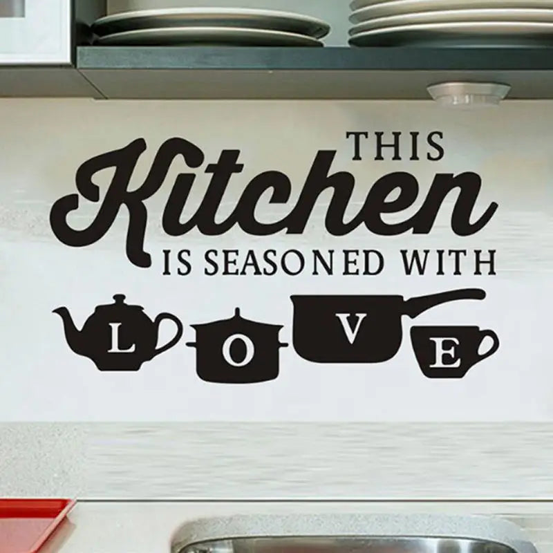 THIS KITCHEN IS SEASONED WITH LOVE Quotes Wall Stickers