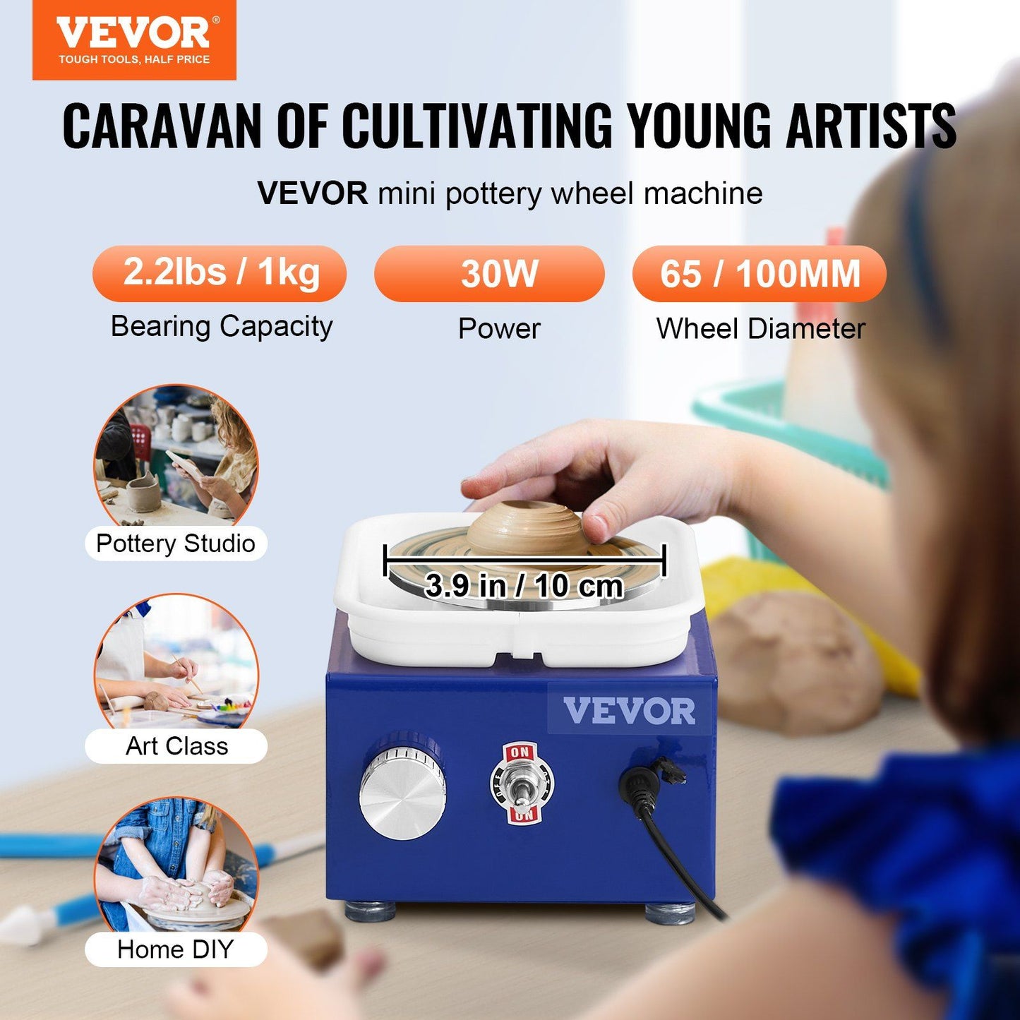 Pottery Wheel with Sculpting Tools & Brushless Motor